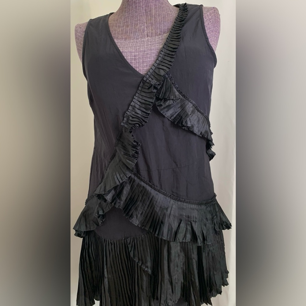 Gap Polyester Pleat Ruffle Cocktail Dress